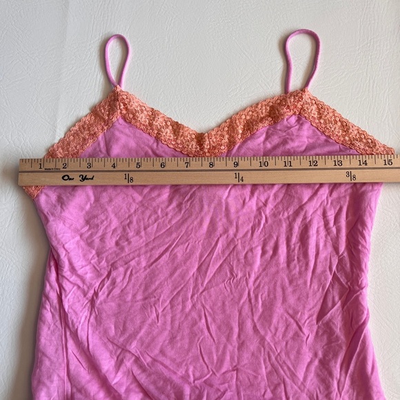 YP Collection Vintage Y2K Pink Orange Lace Fitted Camisole Large - Picture 3 of 6